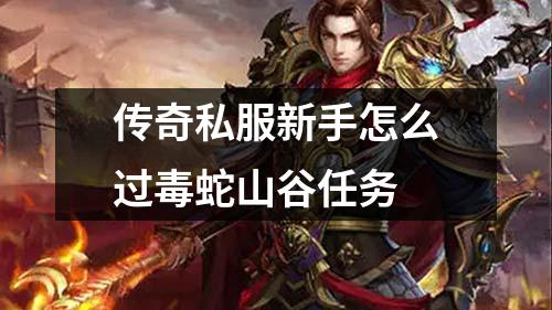 传奇私服新手怎么过毒蛇山谷任务